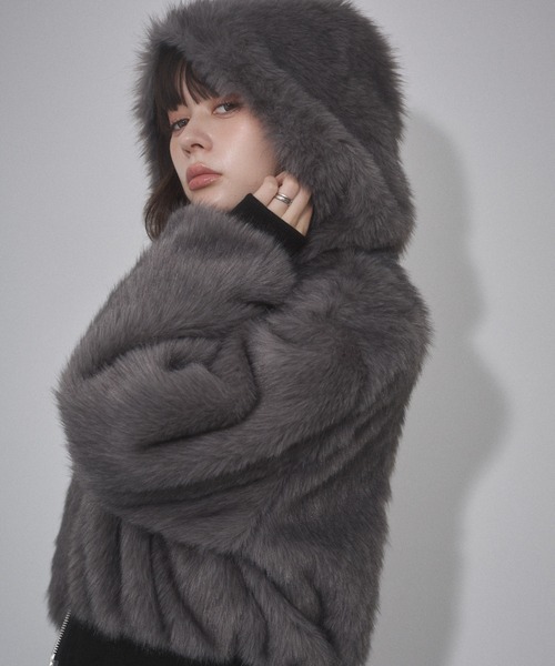 ENVYM（アンビー）の「リバーシブルスウェードファーブルゾン（その他アウター・レディース・ブラック/カーキ・FREE）」の8枚目の写真