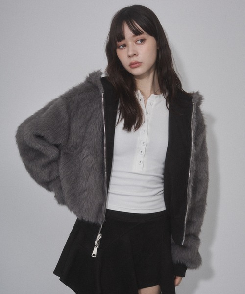 ENVYM（アンビー）の「リバーシブルスウェードファーブルゾン（その他アウター・レディース・ブラック/カーキ・FREE）」の13枚目の写真