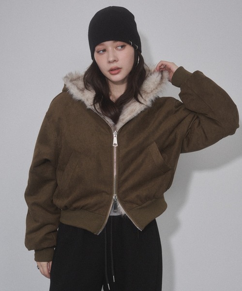 ENVYM（アンビー）の「リバーシブルスウェードファーブルゾン（その他アウター・レディース・ブラック/カーキ・FREE）」の21枚目の写真