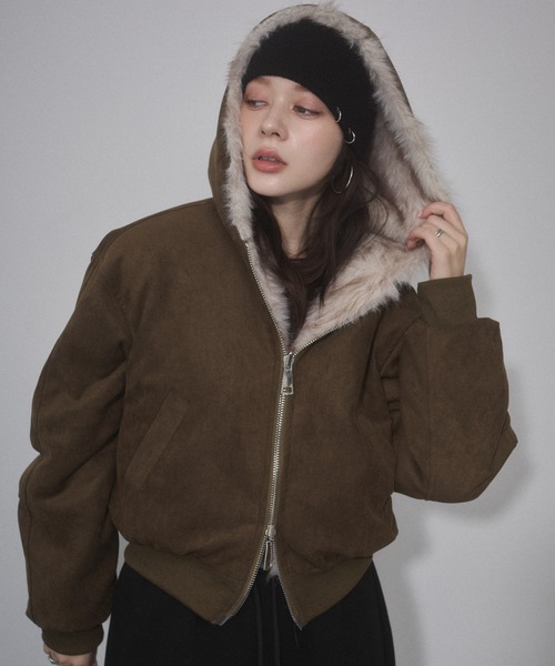 ENVYM（アンビー）の「リバーシブルスウェードファーブルゾン（その他アウター・レディース・ブラック/カーキ・FREE）」の18枚目の写真