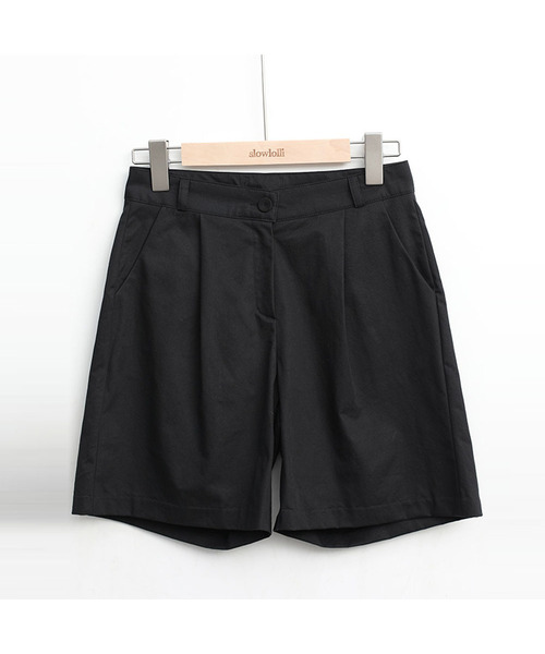 SLOWLOLLI(スローローリ)の「Basic pintuck shorts_3 Colors(その他パンツ・レディース・Beige/ブラック/アイボリー・1(S)/2(M)/3(L))」の1枚目の写真