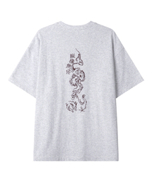 LEATHERY（レザリー）の「ドラッグオンオーバーサイズ半袖Tシャツ [ホワイトメランジ]（Tシャツ/カットソー）」