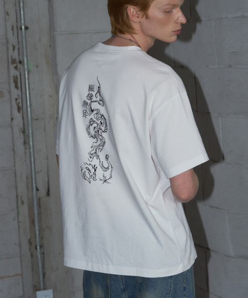 LEATHERY（レザリー）の「ドラッグオンオーバーサイズ半袖Tシャツ [ホワイトメランジ]（Tシャツ/カットソー・レディース・その他・LARGE/MEDIUM）」の8枚目の写真