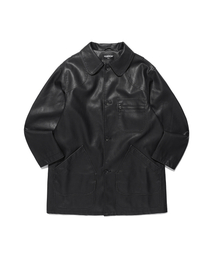 PU LEATHER WORK CAR COAT_BLACK(NG2FFUB840A)