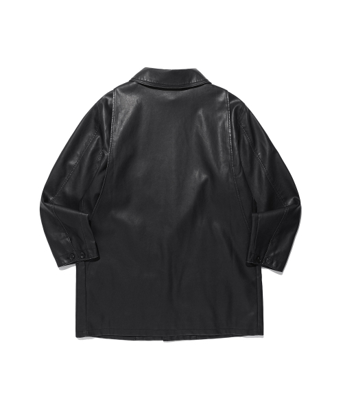 NICE GHOST CLUB（ナイスゴーストクラブ）の「PU LEATHER WORK CAR COAT_BLACK(NG2FFUB840A)（ライダースジャケット・レディース・ブラック・LARGE/SMALL/MEDIUM）」の2枚目の写真