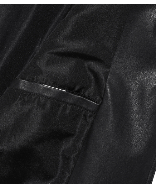 NICE GHOST CLUB（ナイスゴーストクラブ）の「PU LEATHER WORK CAR COAT_BLACK(NG2FFUB840A)（ライダースジャケット・レディース・ブラック・LARGE/SMALL/MEDIUM）」の6枚目の写真