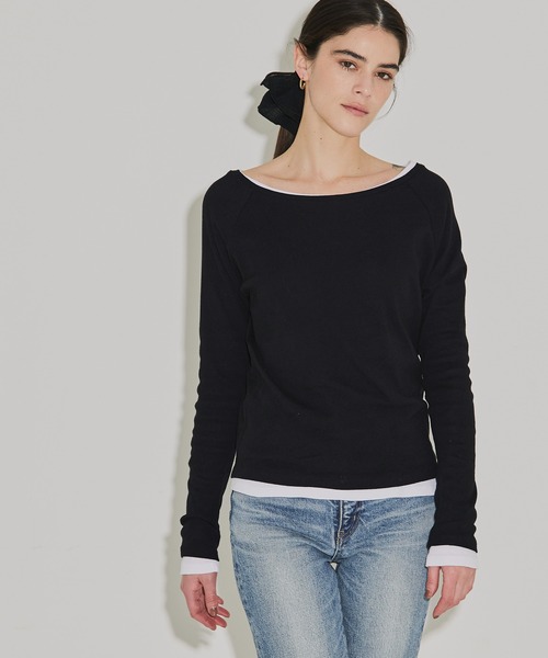 coca(coca)(コカ)の「ボートネックカットソー(Tシャツ/カットソー・レディース・ブラック/ホワイト・L/M/S)」の13枚目の写真