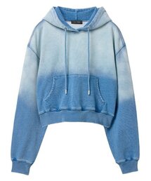 ALYSS（アリス）の「Reverse Washed Cropped Denim Hooded Sweatshirt [Light Blue]（パーカー）」