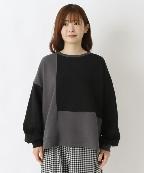 one'sterrace(ワンズテラス)の「ケーブルニットソードッキングプルオーバー(Tシャツ/カットソー・レディース・アイボリー系8/ブラック系8/グレー系4・02)」の4枚目の写真