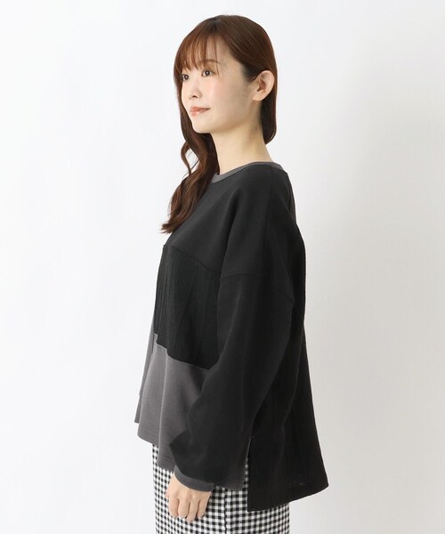 one'sterrace(ワンズテラス)の「ケーブルニットソードッキングプルオーバー(Tシャツ/カットソー・レディース・アイボリー系8/ブラック系8/グレー系4・02)」の5枚目の写真