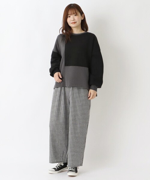 one'sterrace(ワンズテラス)の「ケーブルニットソードッキングプルオーバー(Tシャツ/カットソー・レディース・アイボリー系8/ブラック系8/グレー系4・02)」の16枚目の写真