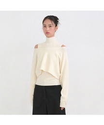 ラビナスリーブレスボートネックニットセットアップ