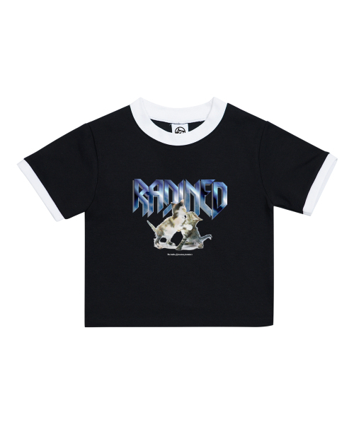 RADINEO(ラディネオ)の「キャットアンドパンチングブラッククロップトップ(Tシャツ/カットソー・レディース・その他・FREE)」の1枚目の写真
