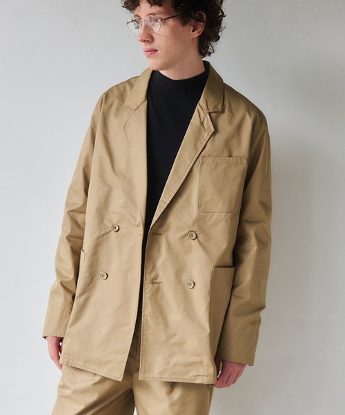 NewAnce(ニュアンス)の「【NewAnce】Hidensity Original Twill Double Jacket / ハイデンシティーオリジナルツイルジャケット -オリジナルツイルシリーズ- ≪セットアップ対応≫(テーラードジャケット・メンズ・ベージュ/ブラック・M/L)」の2枚目の写真