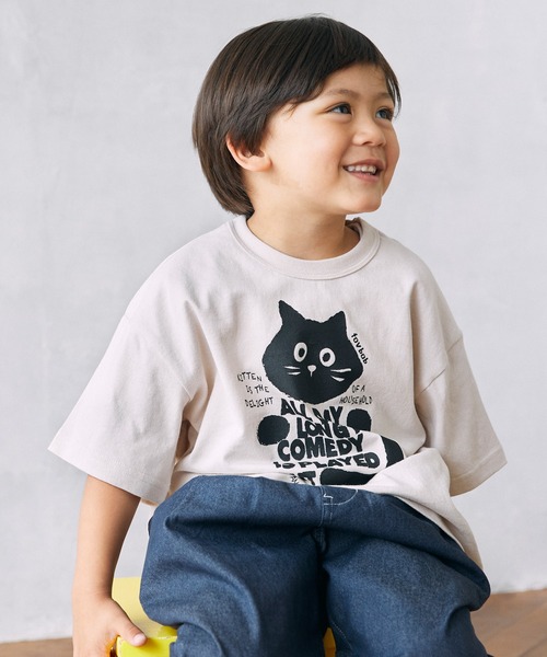 FOV（フォブ）の「FOV/フォブ F/B CAT Tシャツ（Tシャツ/カットソー・キッズ・チャコールグレー/ホワイト/ベージュ系その他・90cm/100cm/110cm/120cm/130cm）」の7枚目の写真