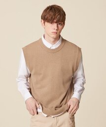 BLOND9（ブロンドナイン）の「ラウンドネックニットベスト_モカ（ベスト）」