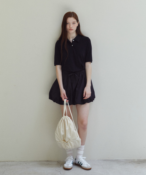 COTTON JERSEY POLO SHIRT — поло из хлопкового джерси, чёрный