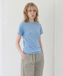 POSZER（ポーザー）の「Crinkle Short-sleeved T-shirt (blue)（Tシャツ/カットソー）」