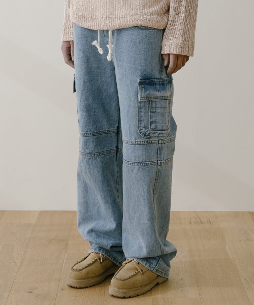 VASTIC(バスティック)の「デニムカーゴパンツ_ブルー(デニムパンツ・メンズ・その他・X-LARGE)」の1枚目の写真