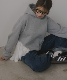 210nouve（トゥージュヌーブ）の「異素材  ドッキング フーディ/パーカー（パーカー）」