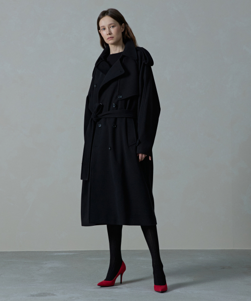 Brune Tailored Oversized Winter Trench Coat_BLACK
