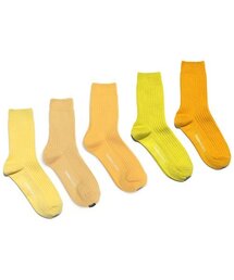 YARNWORKS（ヤーンワークス）の「[Yellow color 5 pack]WORK0-middle basic lip socks（ソックス/靴下・メンズ）」