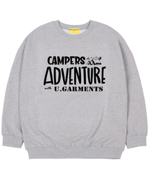 [起毛]キャンパスオーバーサイズスウェットTシャツグレー