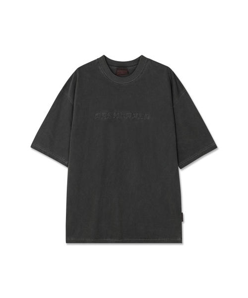 PSSHOPPER（ピーエスショッパ）の「ピグメントヴィンテージカッティングロゴ半袖Tシャツ[ダークグレー]（Tシャツ/カットソー・メンズ・その他・MEDIUM/LARGE/X-LARGE）」の2枚目の写真