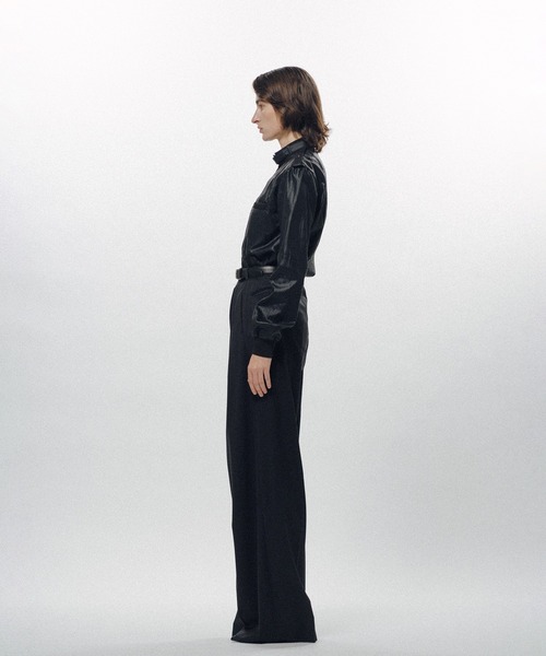 KEISUKEYOSHIDA（ケイスケヨシダ）の「Forward-Gathered Tuck Trousers（スラックス・レディース・ブラック/グレー・S/M/L）」の6枚目の写真
