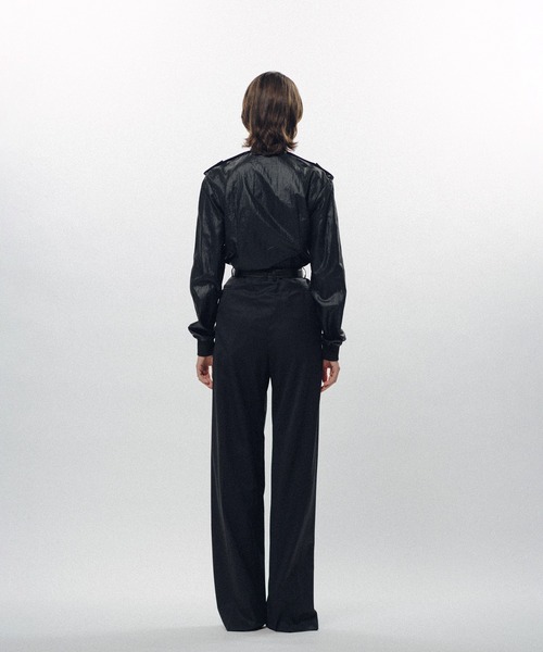 KEISUKEYOSHIDA（ケイスケヨシダ）の「Forward-Gathered Tuck Trousers（スラックス・レディース・ブラック/グレー・S/M/L）」の7枚目の写真