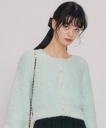 フラッフィブークレシャギーニットカーディガン
