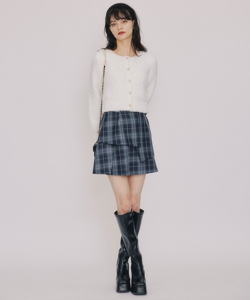 REDYAZEL（レディアゼル）の「フラッフィブークレシャギーニットカーディガン（カーディガン/ボレロ・レディース・ベージュ/オフホワイト/ブラック/サックスブルー・FREE）」の17枚目の写真