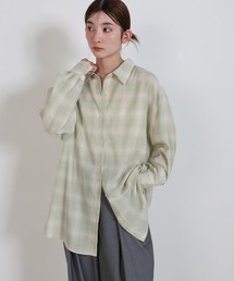 チェックシアーオーバーシャツ