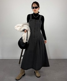 mellomela.（メロメラ）の「フロントZIPジャンパースカート（ワンピース）」