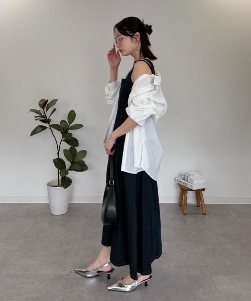 mellomela.(メロメラ)の「フロントZIPジャンパースカート(ワンピース・レディース・グレー系その他6/ダークネイビー・M-L)」の15枚目の写真