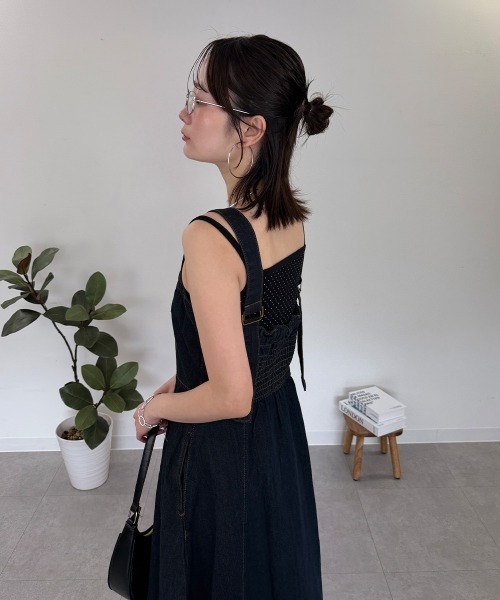 mellomela.(メロメラ)の「フロントZIPジャンパースカート(ワンピース・レディース・グレー系その他6/ダークネイビー・M-L)」の13枚目の写真