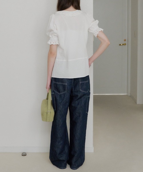 GIUNON（ジウノン）の「wide stitch adjustable denim / ワイドステッチアジャスタブルデニム（デニムパンツ・レディース・ブルー/ブラック・1/0）」の18枚目の写真