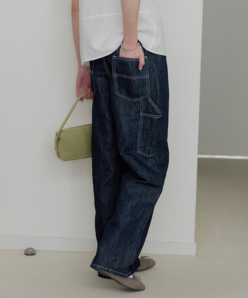 GIUNON（ジウノン）の「wide stitch adjustable denim / ワイドステッチアジャスタブルデニム（デニムパンツ・レディース・ブルー/ブラック・1/0）」の20枚目の写真