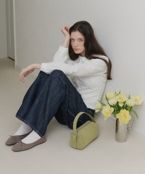 GIUNON（ジウノン）の「wide stitch adjustable denim / ワイドステッチアジャスタブルデニム（デニムパンツ・レディース・ブルー/ブラック・1/0）」の14枚目の写真