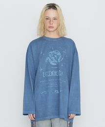 インツーザギャラクシー ピグメント ロングスリーブTシャツ ライトブルー