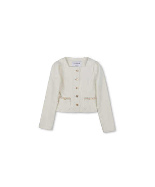 320SHOWROOM(320ショールーム)の「Tweed Puff Sleeve Jacket Cream(その他アウター・レディース・その他・SMALL)」の4枚目の写真