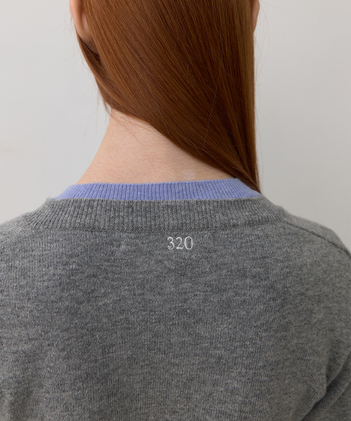 320SHOWROOM(320ショールーム)の「Logo Embroidery Wool Cashmere Blend Cardigan Gray(カーディガン/ボレロ・レディース・グレー・FREE)」の2枚目の写真