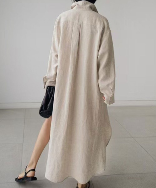 SallyLunn(サリーラン)の「ベーシックシャツワンピース(シャツワンピース・レディース・ブラック/アイボリー・MEDIUM/LARGE)」の12枚目の写真