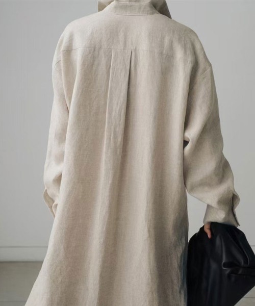 SallyLunn(サリーラン)の「ベーシックシャツワンピース(シャツワンピース・レディース・ブラック/アイボリー・MEDIUM/LARGE)」の8枚目の写真