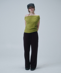 DOT BANDING PANTS, BLACK+PINK