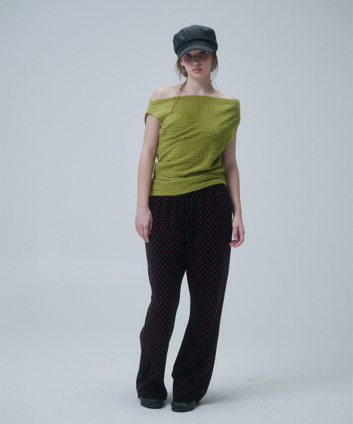 FUN FROM FUN(ファンフロムファン)の「DOT BANDING PANTS, BLACK+PINK(スウェットパンツ・レディース・その他・ONE SIZE)」の2枚目の写真