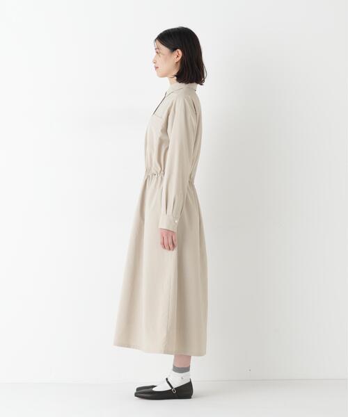 human woman(ヒューマンウーマン)の「◆【ウォッシャブル】ドロストシャツワンピース(ワンピース・レディース・ベージュ/ネイビー・MEDIUM)」の11枚目の写真