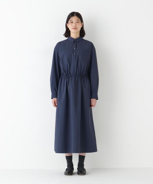 human woman(ヒューマンウーマン)の「◆【ウォッシャブル】ドロストシャツワンピース(ワンピース・レディース・ベージュ/ネイビー・MEDIUM)」の22枚目の写真