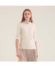 Terry Turtle Neck Top_Ivory