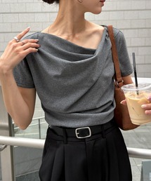 NOGLE（ノグル）の「【NOGLE ノグル】ドレープ半袖Tシャツ（Tシャツ/カットソー）」